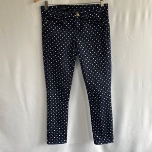 ❤️3/$30 J. Crew Toothpick Navy Polka Dot Skinny Jeans